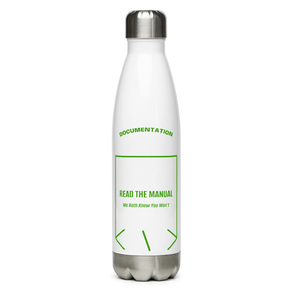Read The Manual — White Green back mockup (17 oz)