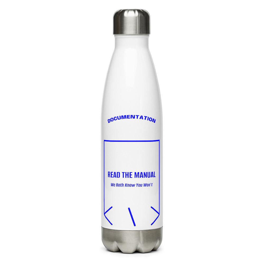 Read The Manual — White Blue back mockup (17 oz)