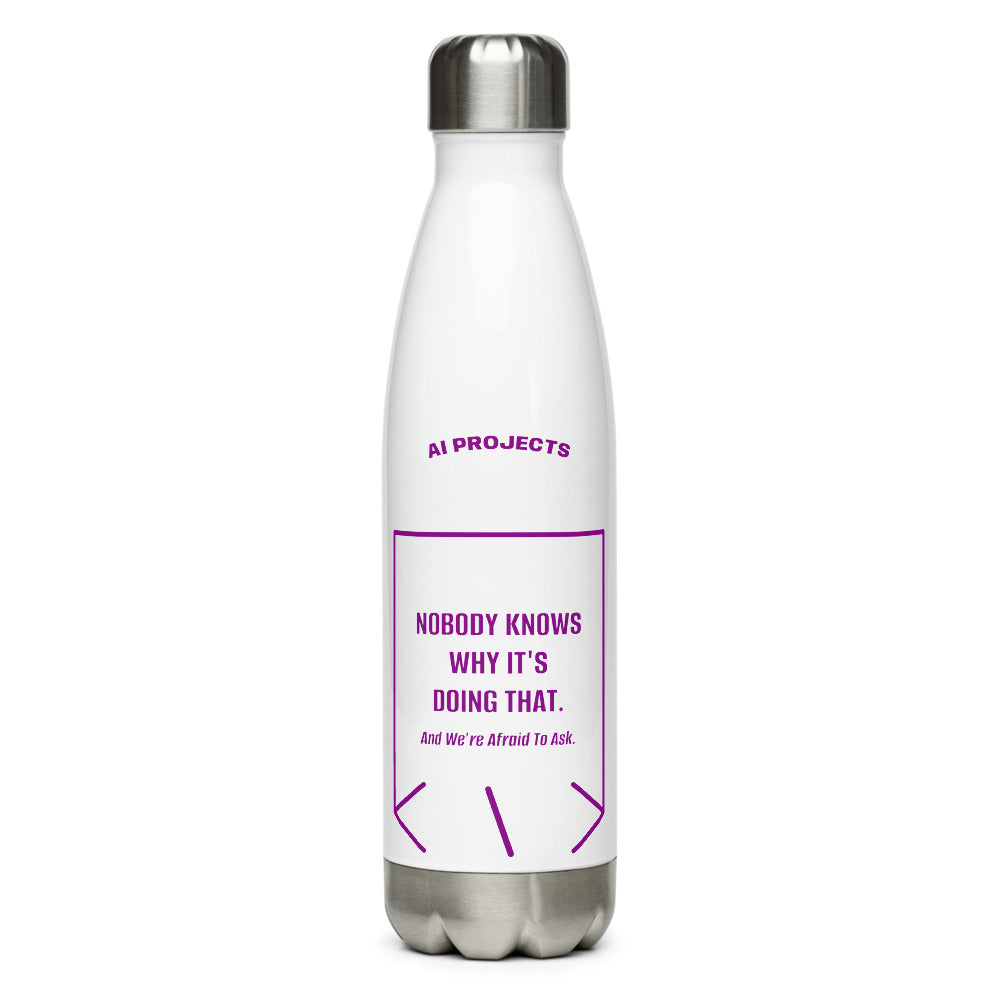 Nobody Knows Why It's Doing That. — White Purple back mockup (17 oz)