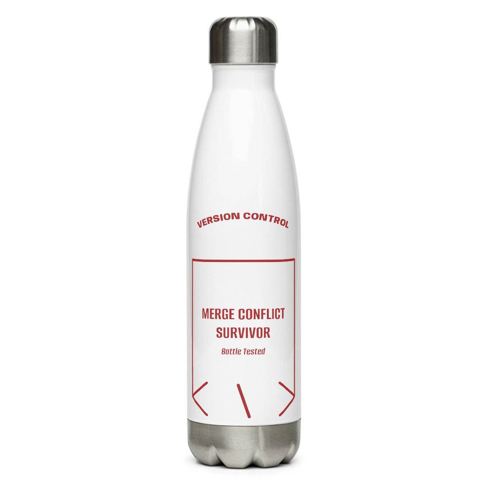 Merge Conflict Survivor — White Brown back mockup (17 oz)