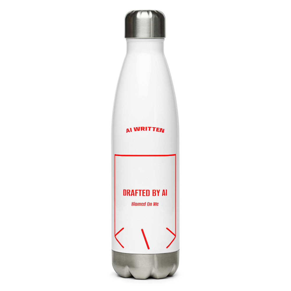 Drafted By AI — White Red back mockup (17 oz)