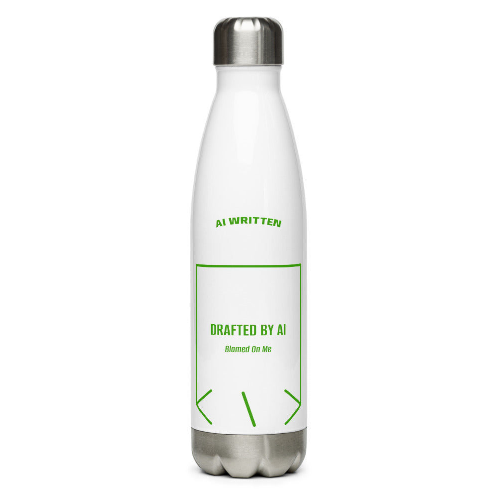 Drafted By AI — White Green back mockup (17 oz)