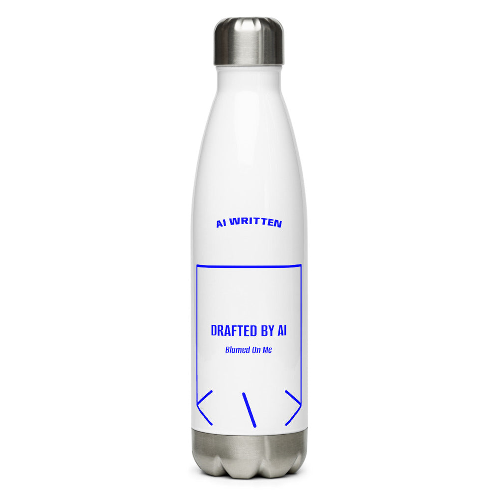 Drafted By AI — White Blue back mockup (17 oz)