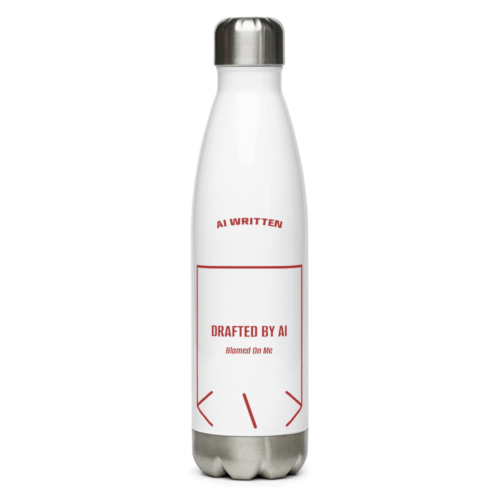 Drafted By AI — White Brown back mockup (17 oz)