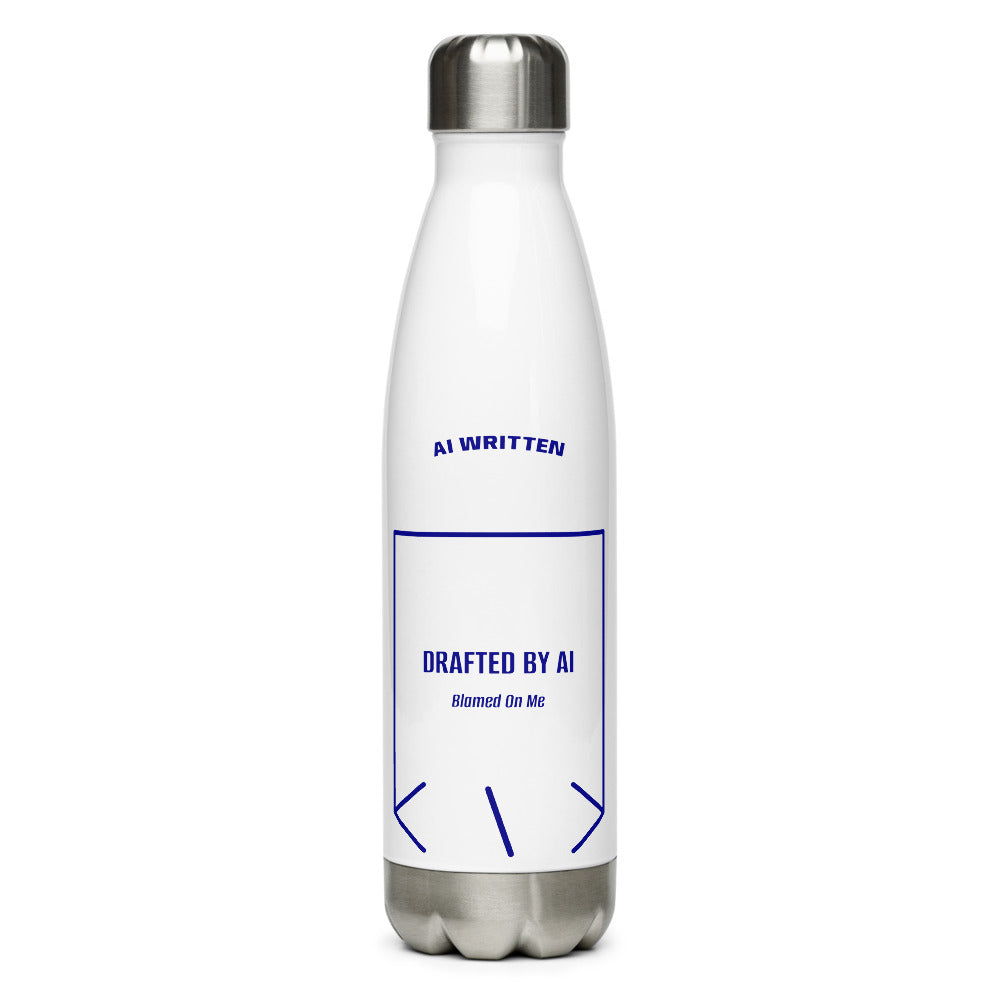 Drafted By AI — White Navy back mockup (17 oz)