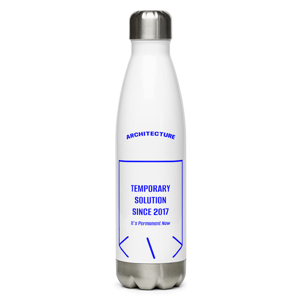 Temporary Solution Since 2017 — White Blue back mockup (17 oz)
