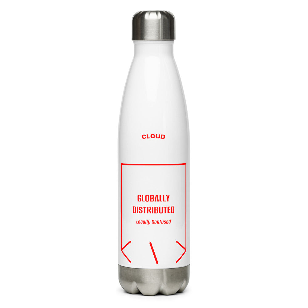 Globally Distributed — White Red back mockup (17 oz)