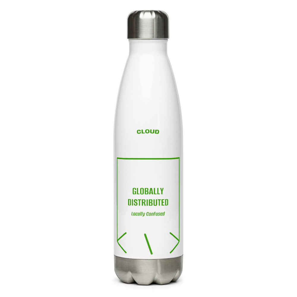 Globally Distributed — White Green back mockup (17 oz)