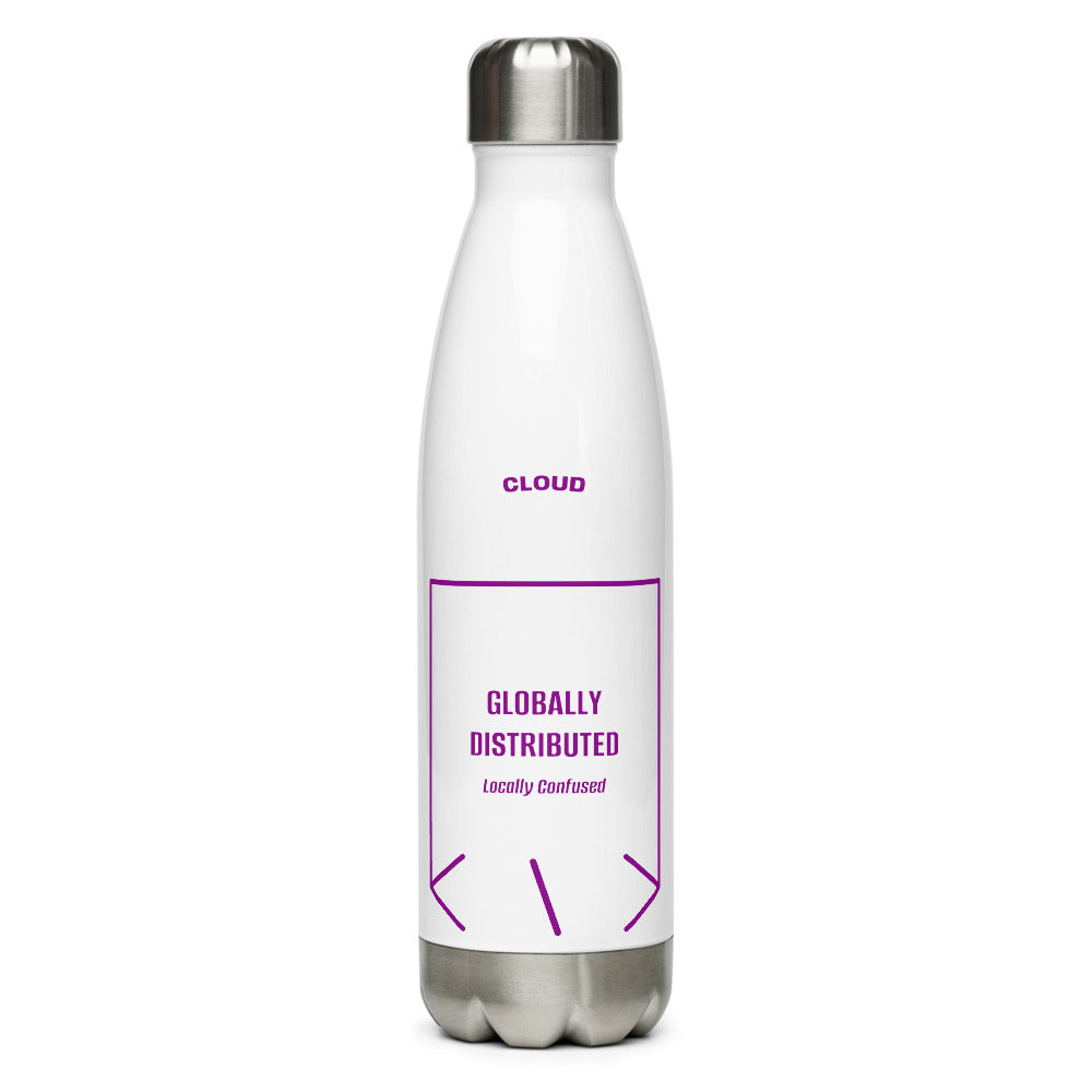 Globally Distributed — White Purple back mockup (17 oz)