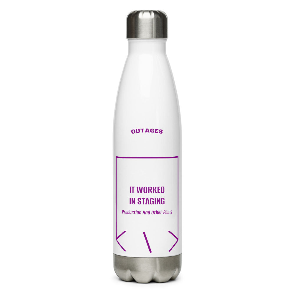 It Worked In Staging — White Purple back mockup (17 oz)