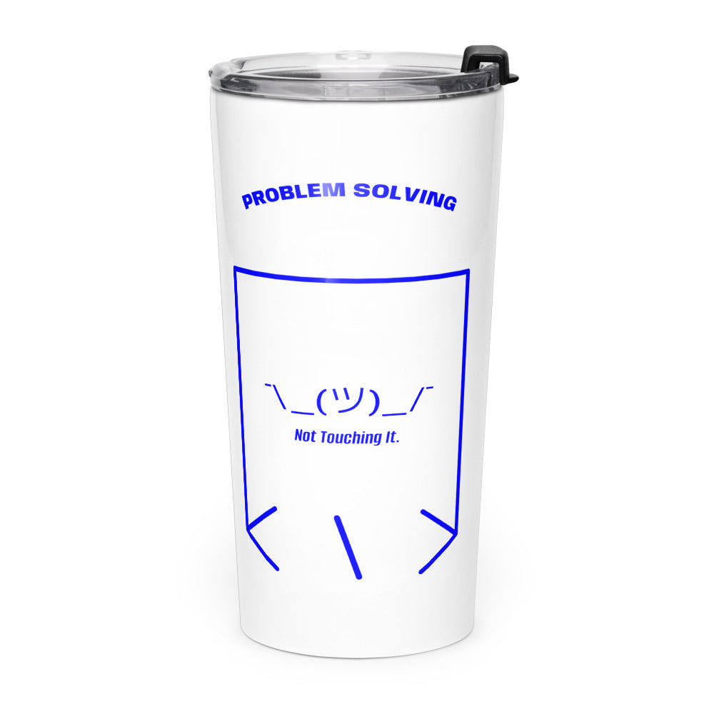 ¯\_(ツ)_/¯ — White Blue back mockup (20oz)