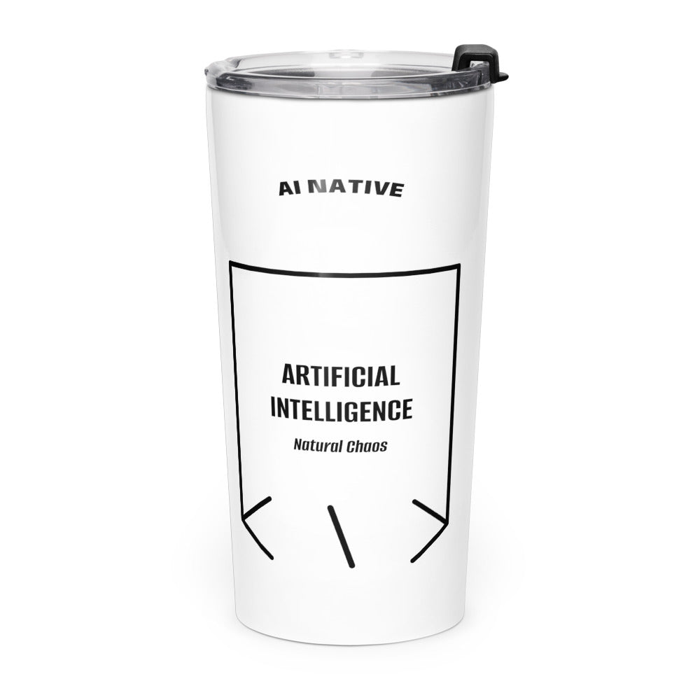 Artificial Intelligence — White Black back mockup (20oz)