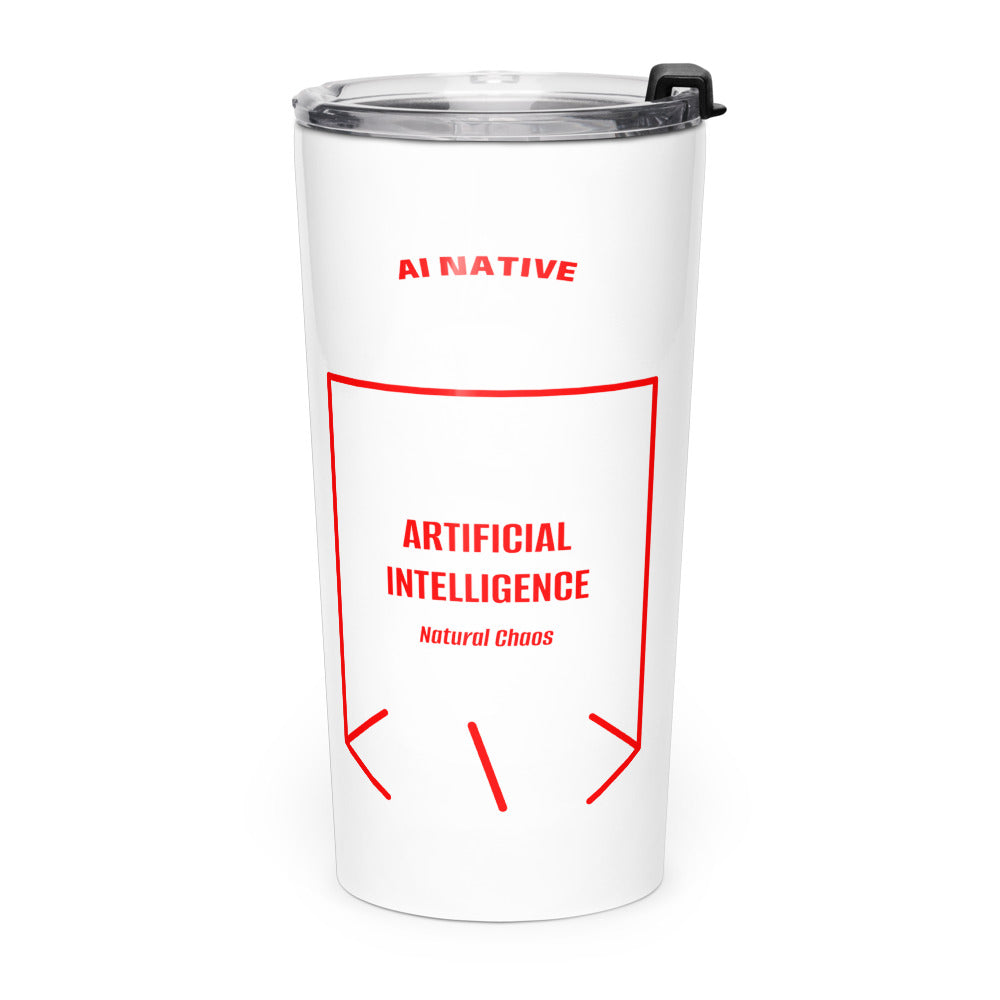 Artificial Intelligence — White Red back mockup (20oz)