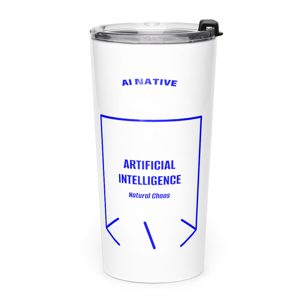 Artificial Intelligence — White Blue back mockup (20oz)