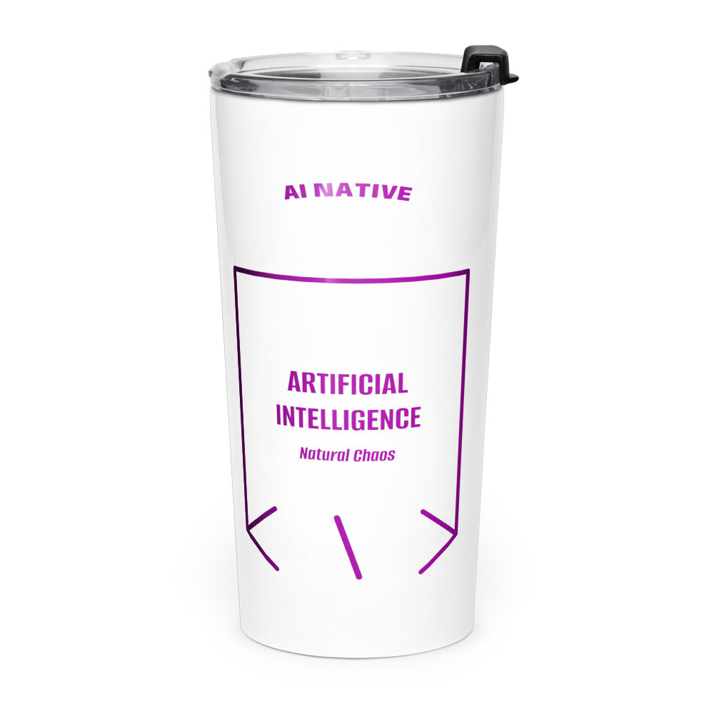 Artificial Intelligence — White Purple back mockup (20oz)