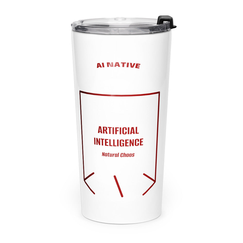 Artificial Intelligence — White Maroon back mockup (20oz)