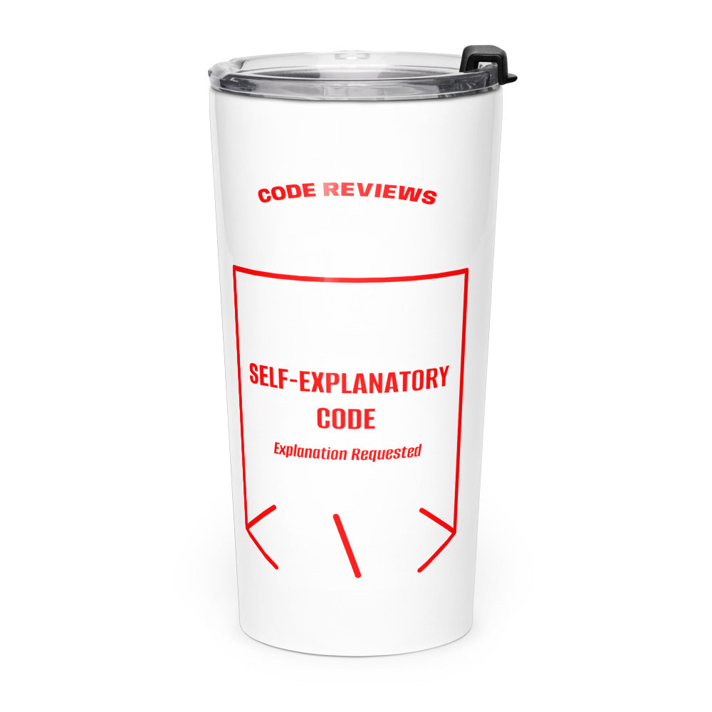 Self-Explanatory Code — White Red back mockup (20oz)