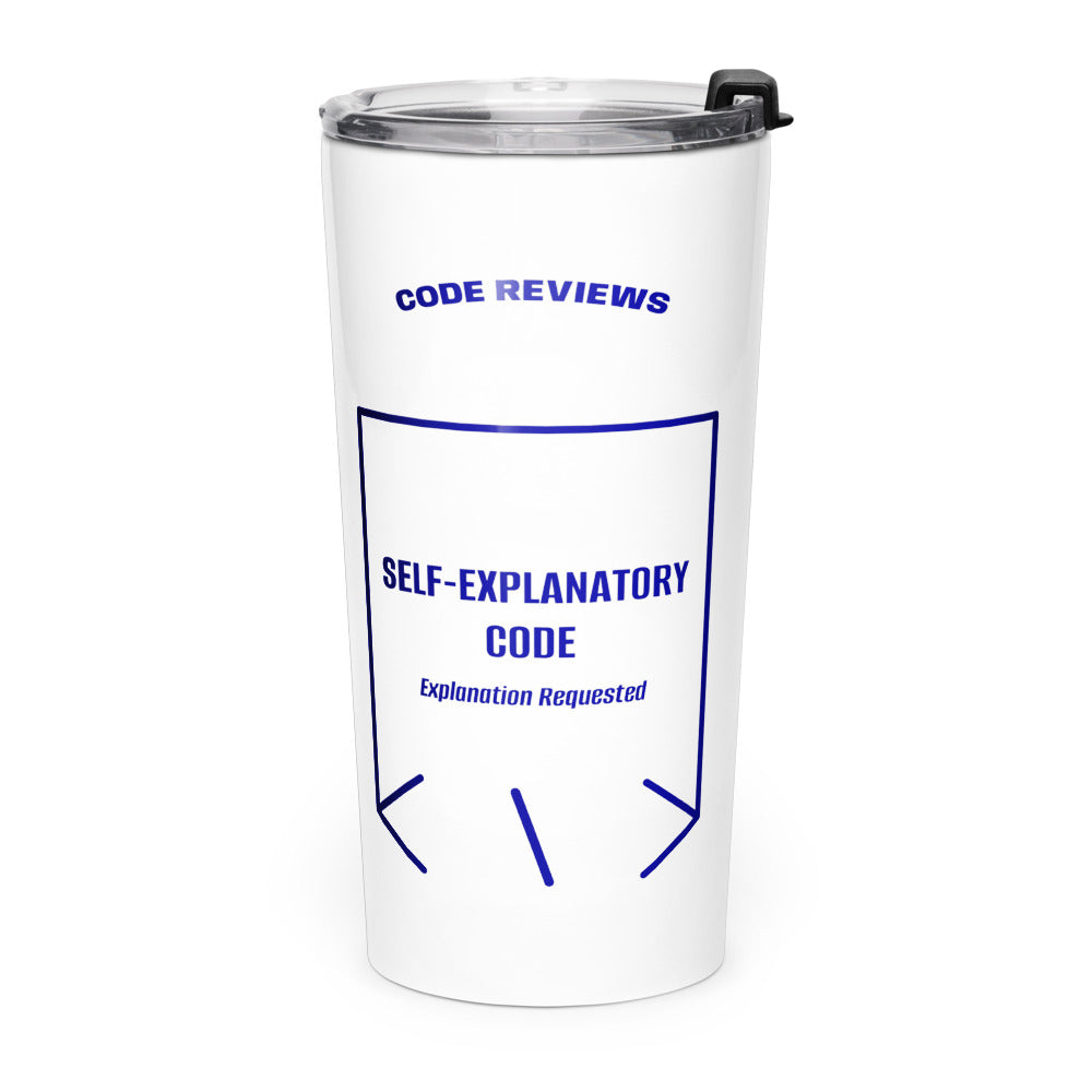 Self-Explanatory Code — White Navy back mockup (20oz)