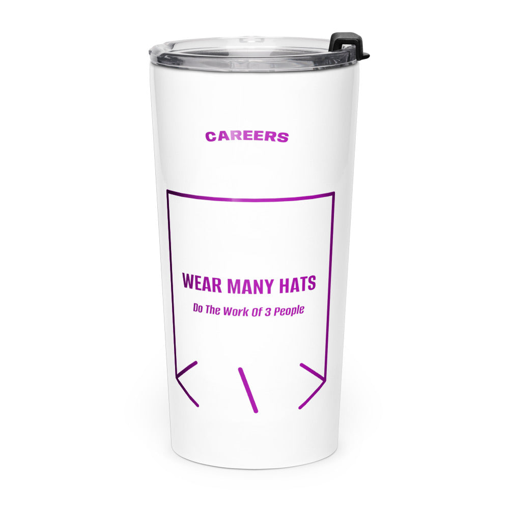 Wear Many Hats — White Purple back mockup (20oz)