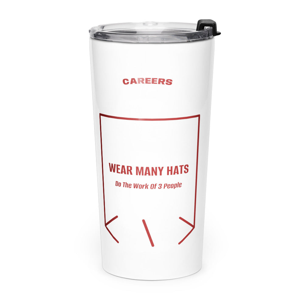 Wear Many Hats — White Brown back mockup (20oz)