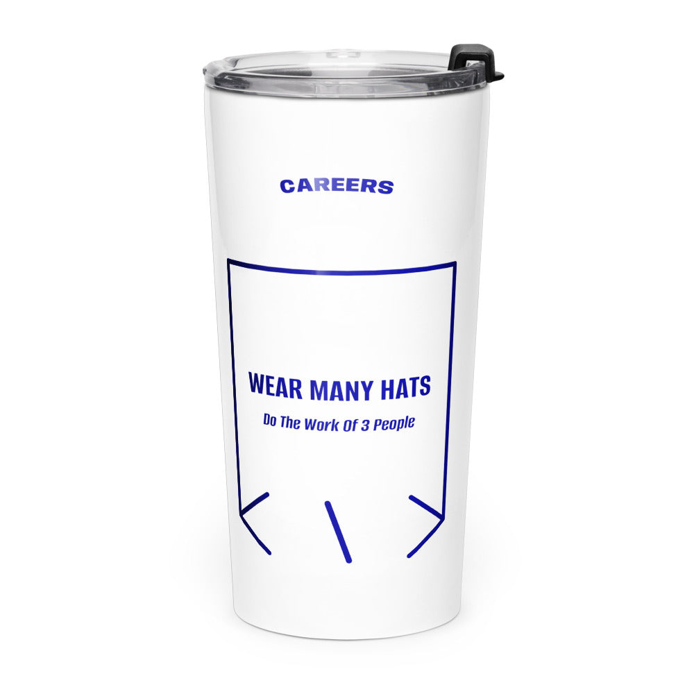 Wear Many Hats — White Navy back mockup (20oz)