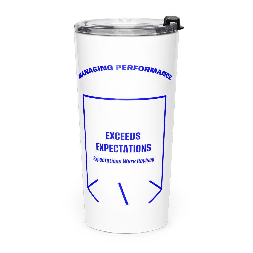 Exceeds Expectations — White Blue back mockup (20oz)