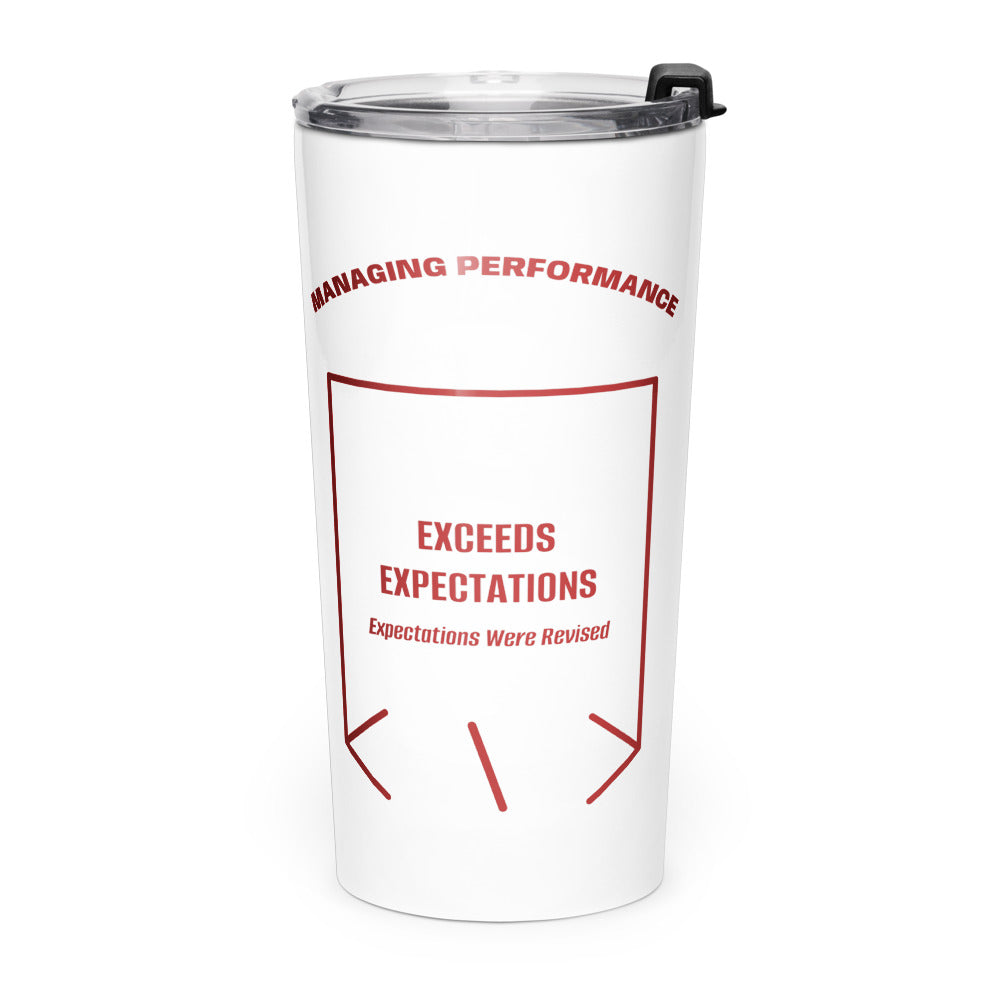 Exceeds Expectations — White Brown back mockup (20oz)