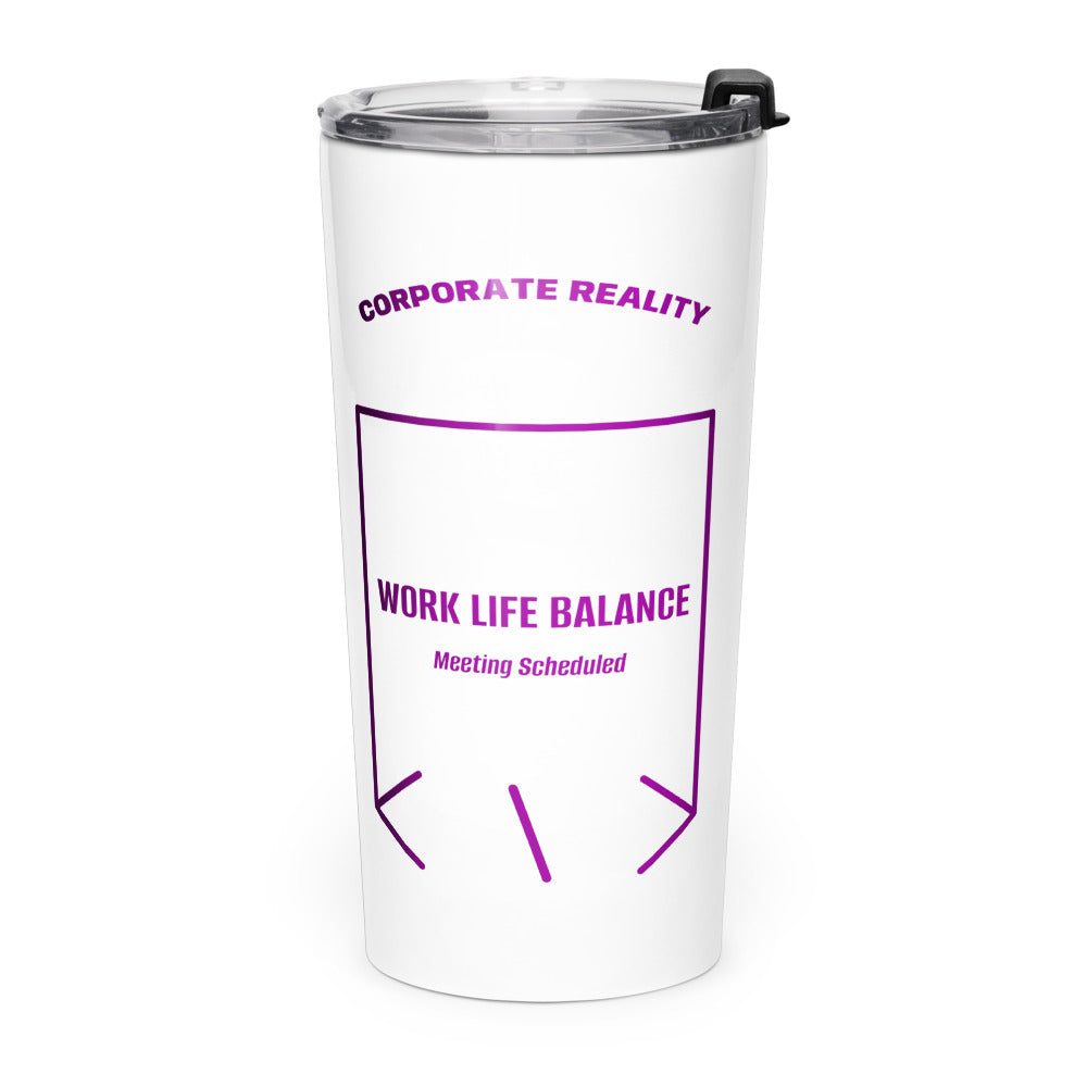 Work Life Balance — White Purple back mockup (20oz)