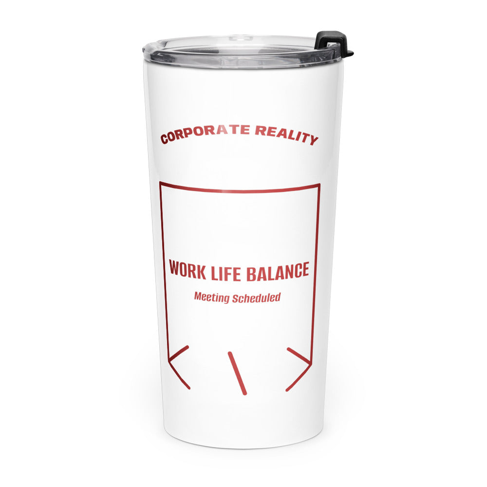 Work Life Balance — White Brown back mockup (20oz)
