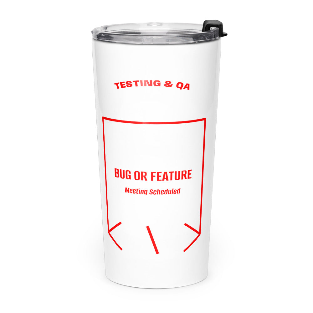 Bug Or Feature — White Red back mockup (20oz)