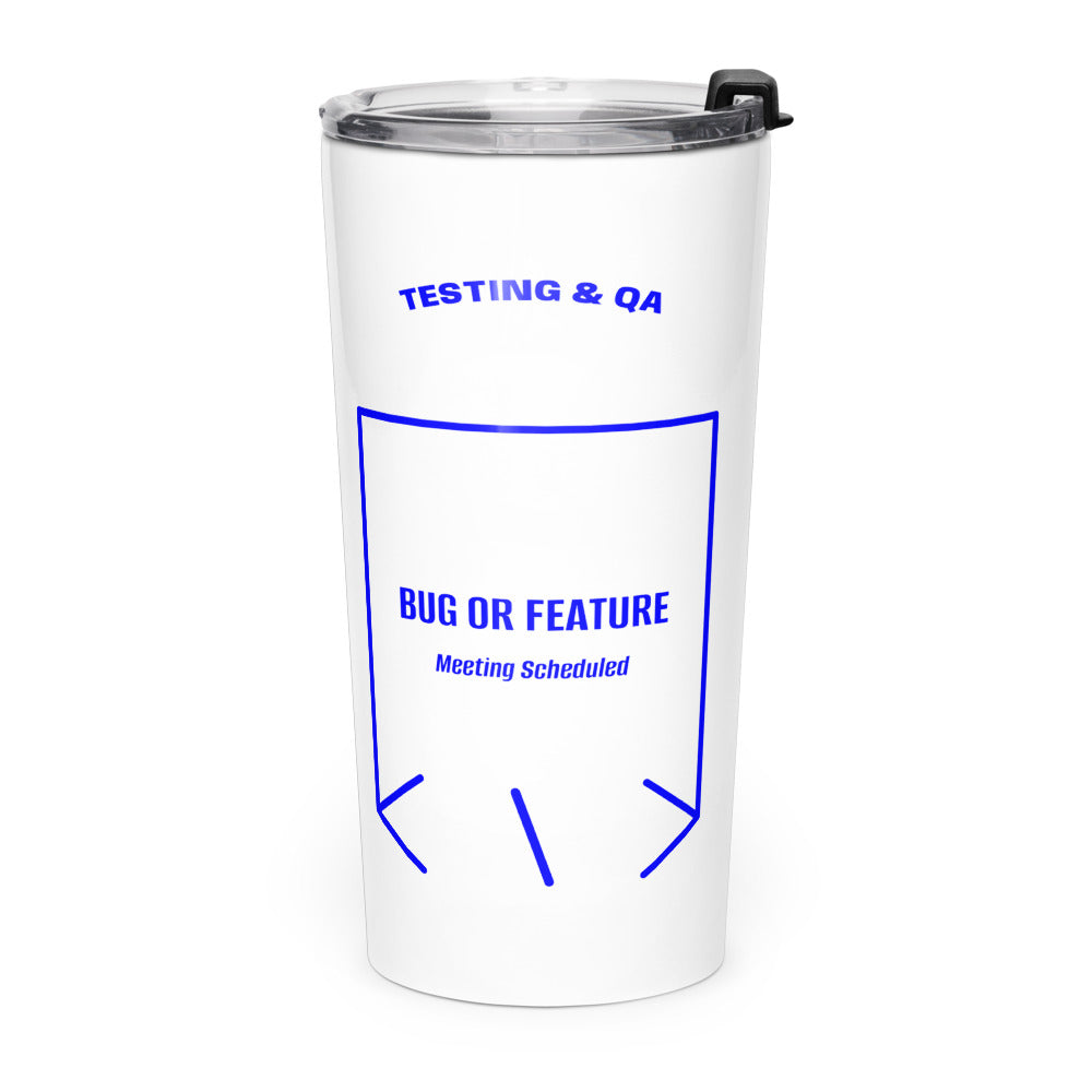 Bug Or Feature — White Blue back mockup (20oz)