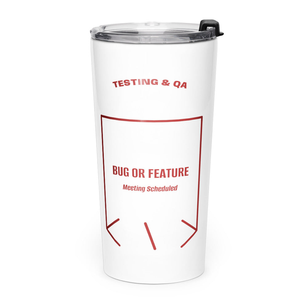 Bug Or Feature — White Brown back mockup (20oz)
