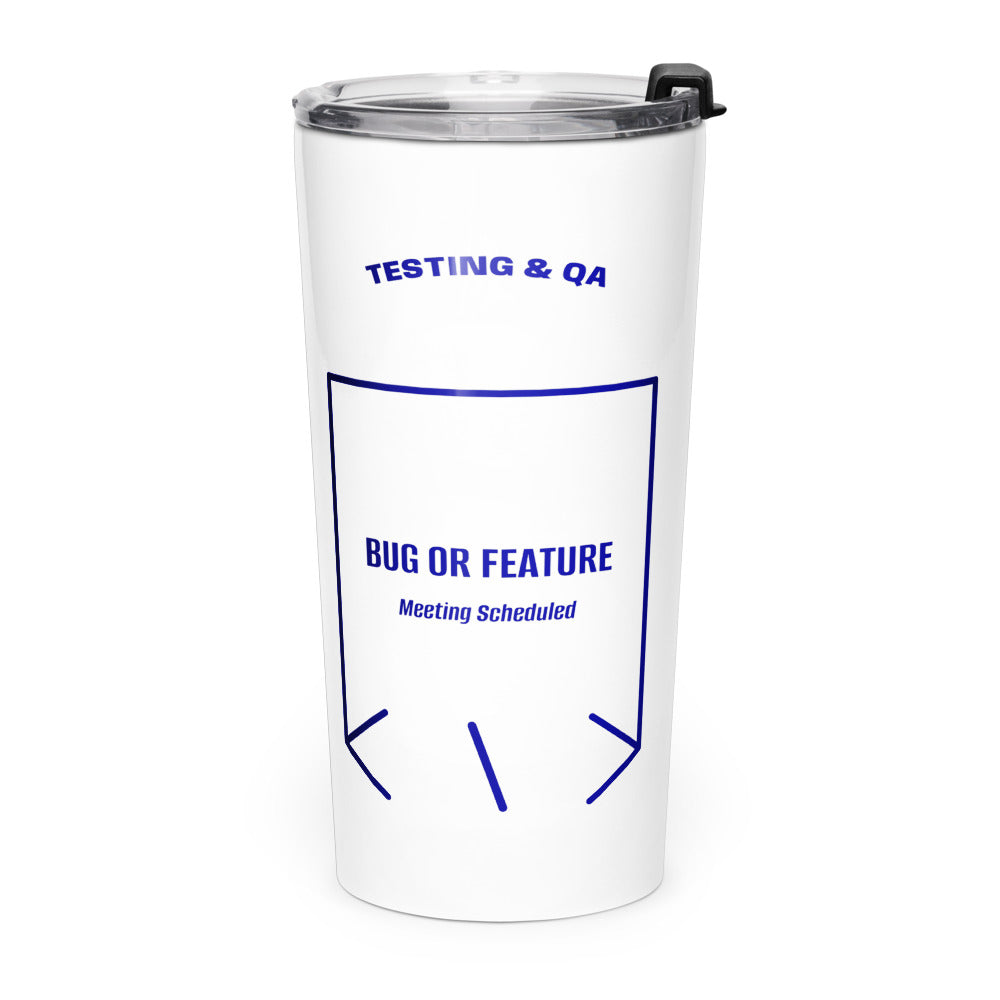 Bug Or Feature — White Navy back mockup (20oz)