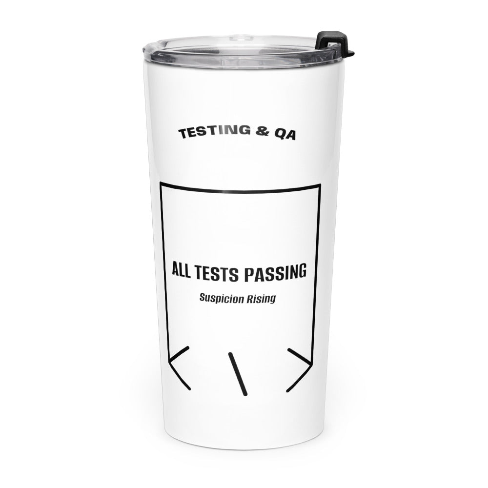 All Tests Passing — White Black back mockup (20oz)