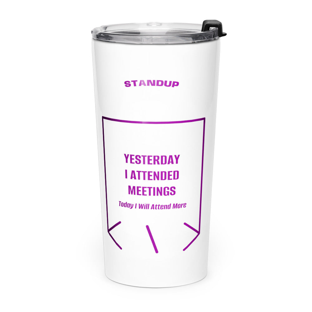 Yesterday I Attended Meetings — White Purple back mockup (20oz)