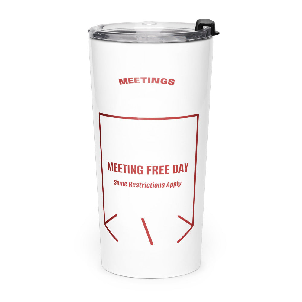 Meeting Free Day — White Brown back mockup (20oz)