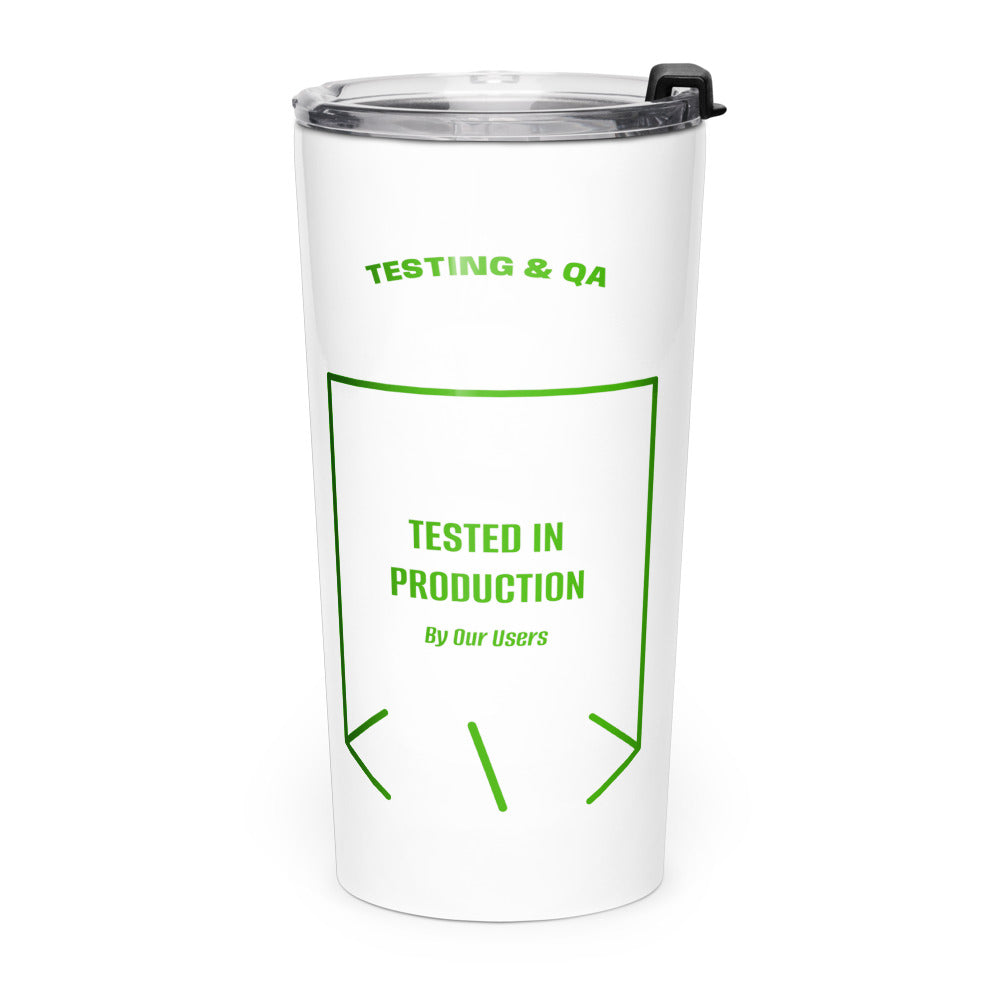 Tested In Production — White Green back mockup (20oz)