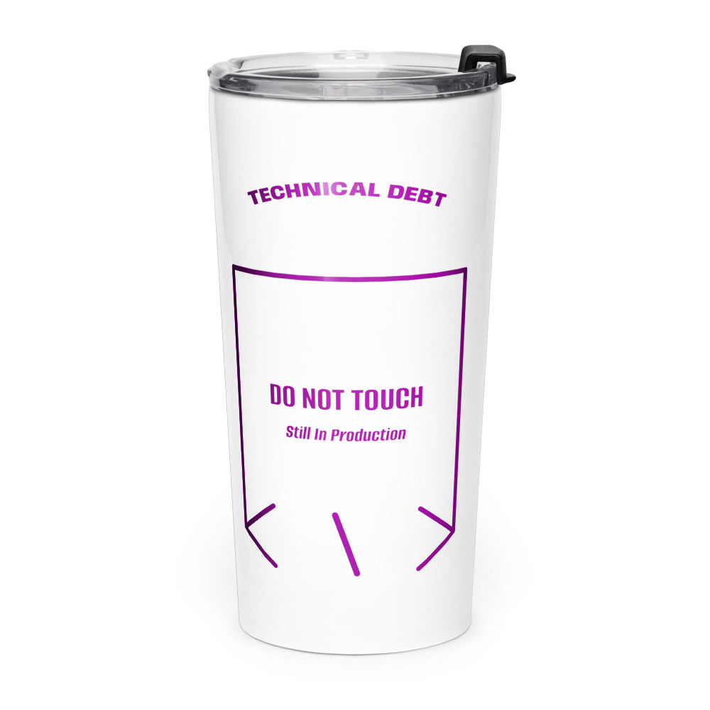 Do Not Touch — White Purple back mockup (20oz)