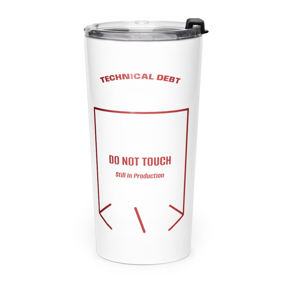 Do Not Touch — White Brown back mockup (20oz)