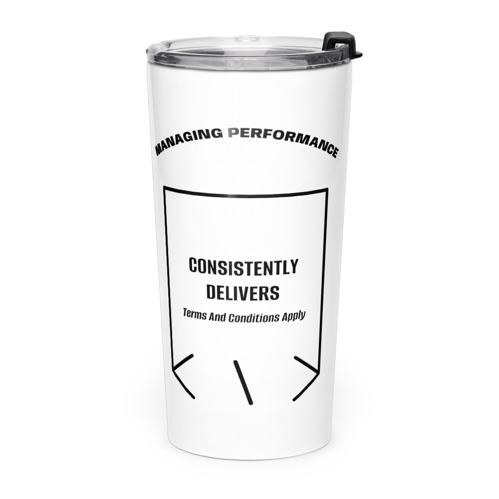 Consistently Delivers — White Black back mockup (20oz)