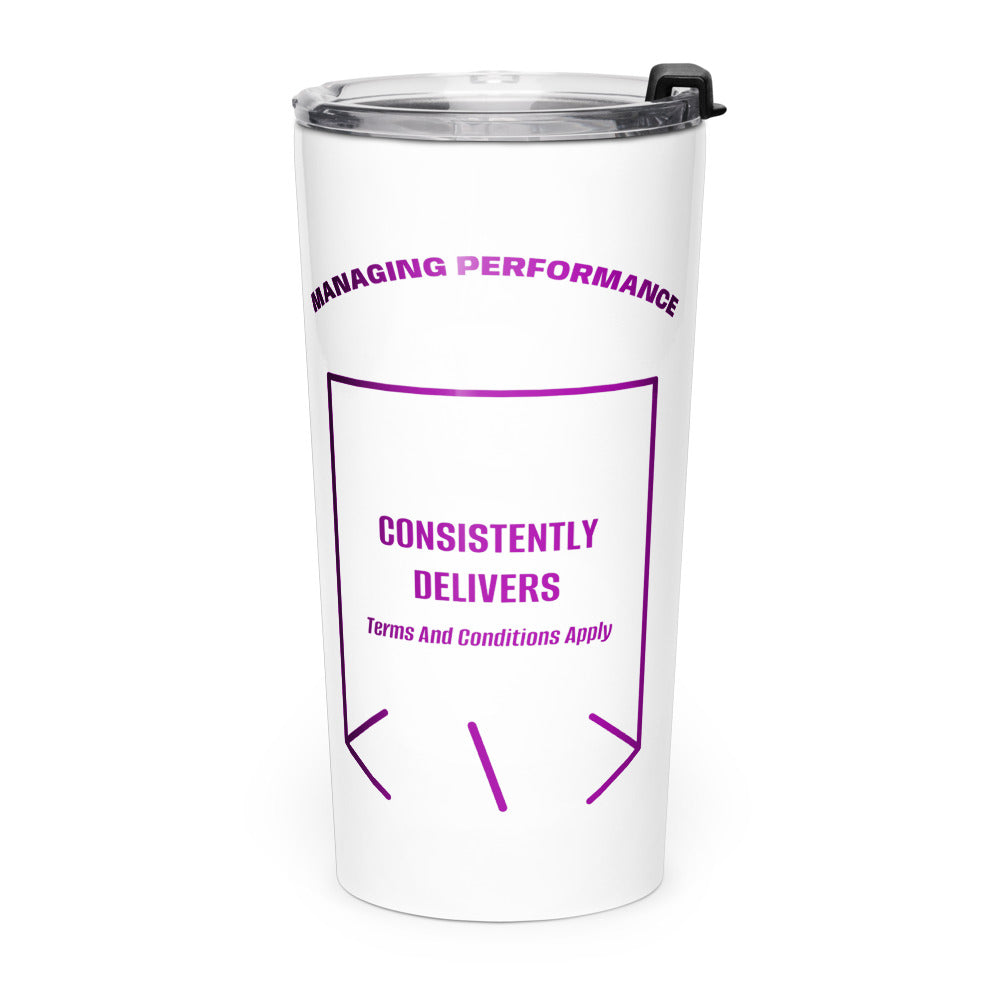 Consistently Delivers — White Purple back mockup (20oz)