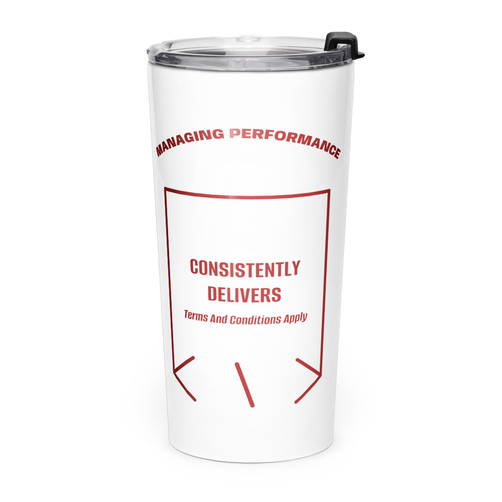 Consistently Delivers — White Brown back mockup (20oz)