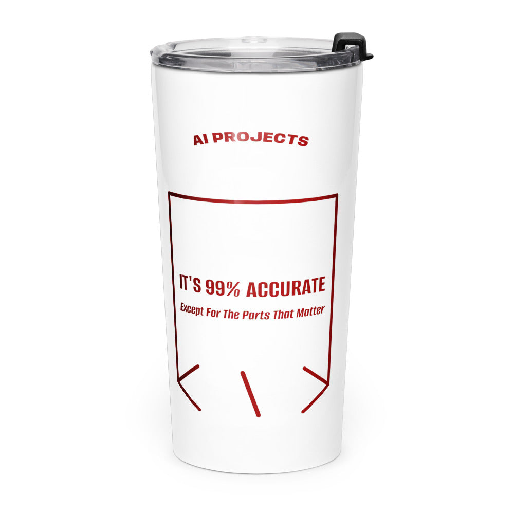 It's 99% Accurate — White Maroon back mockup (20oz)