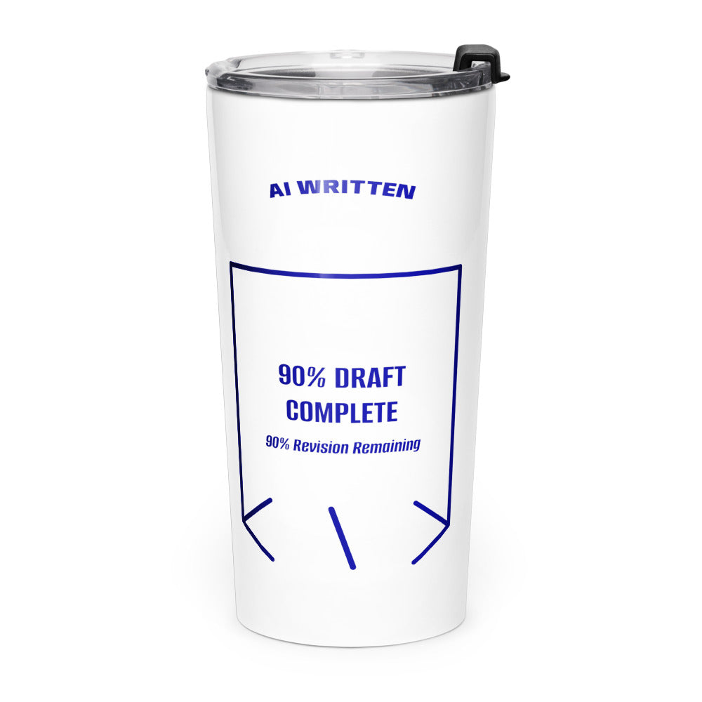 90% Draft Complete — White Navy back mockup (20oz)