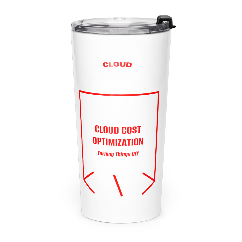 Cloud Cost Optimization — White Red back mockup (20oz)