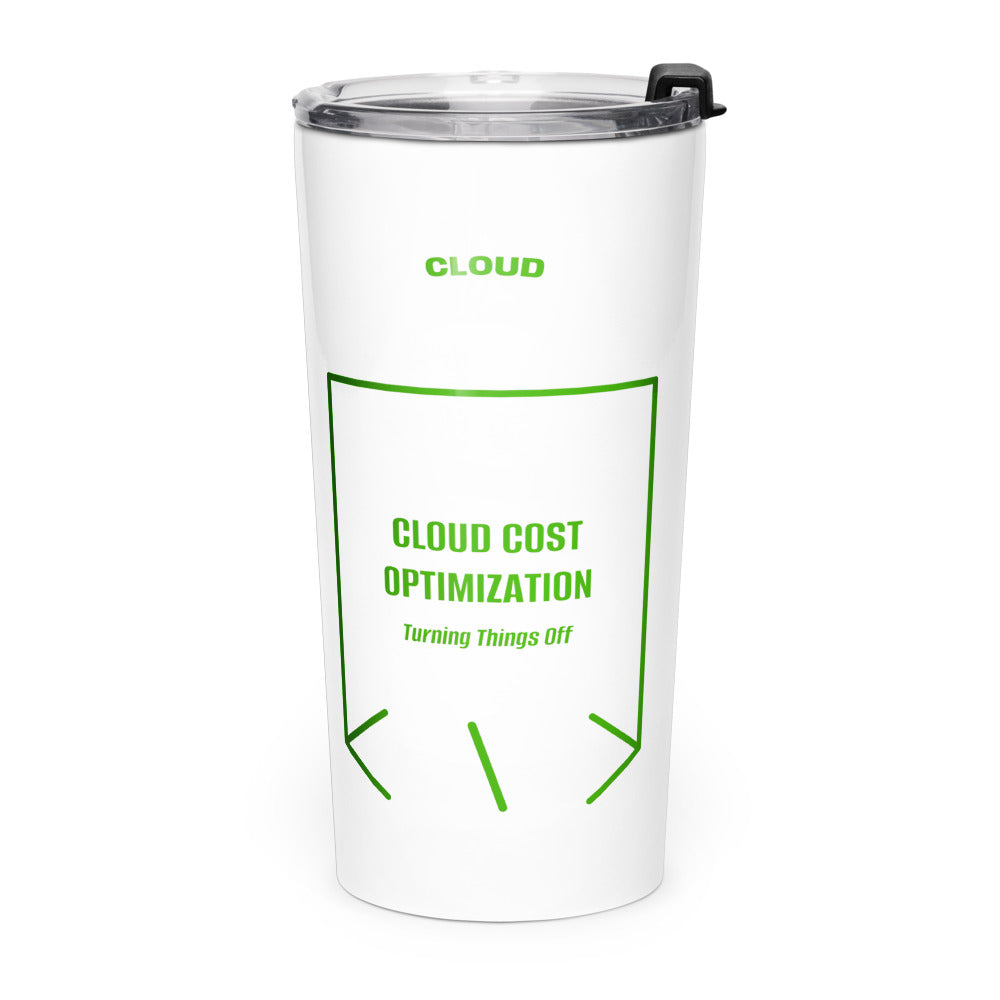 Cloud Cost Optimization — White Green back mockup (20oz)