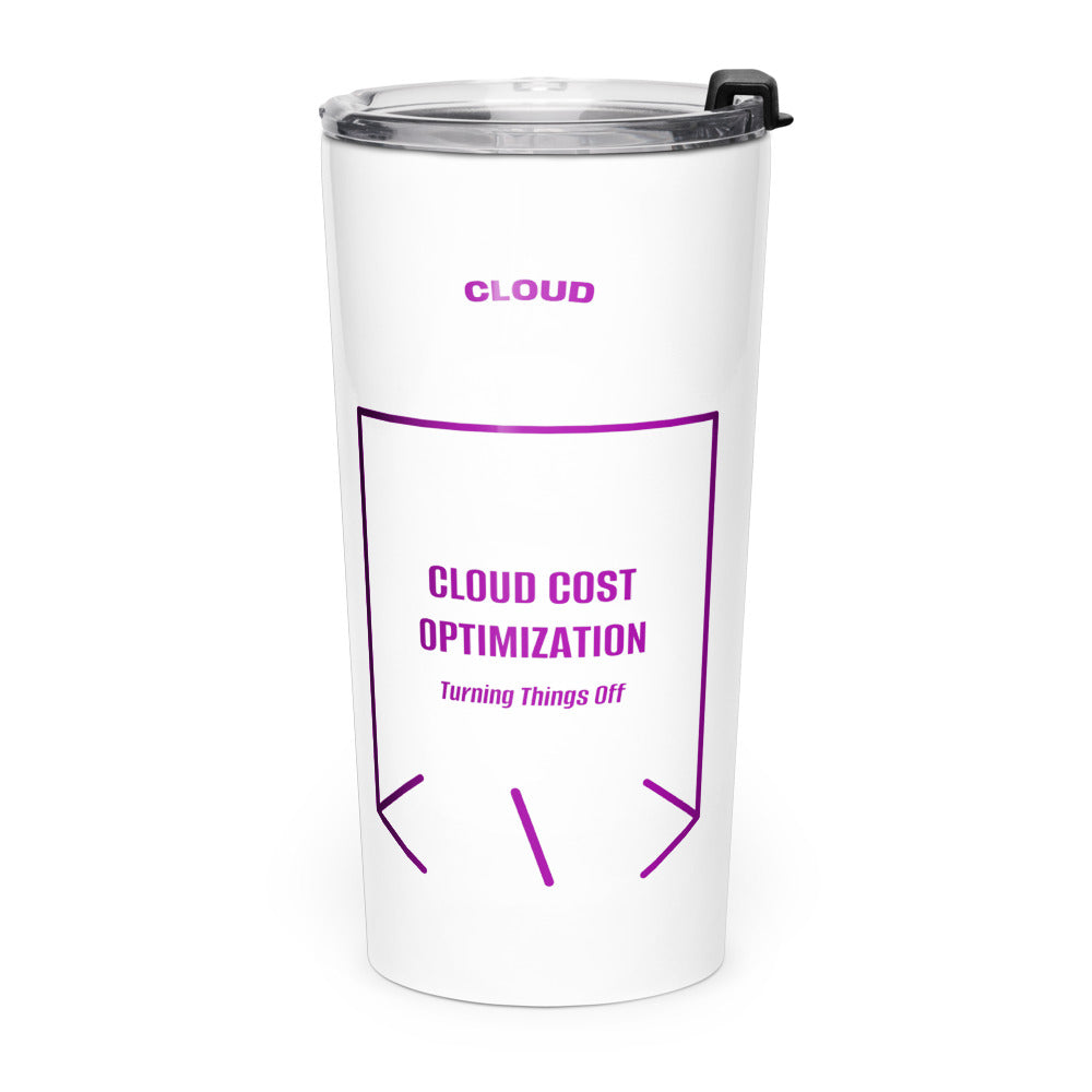 Cloud Cost Optimization — White Purple back mockup (20oz)