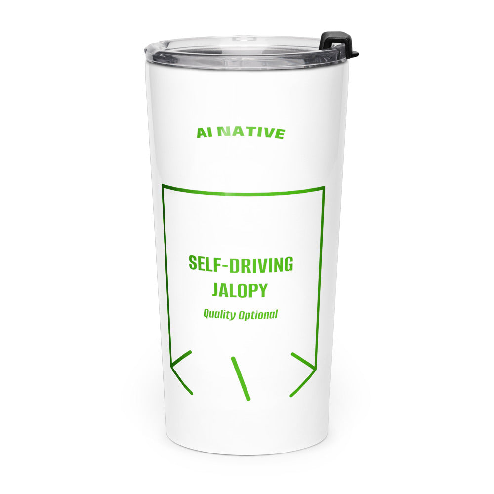 Self-Driving Jalopy — White Green back mockup (20oz)