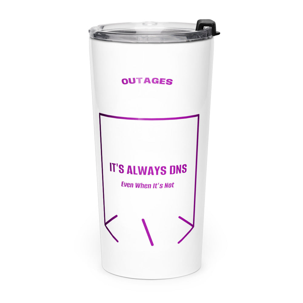 It's Always DNS — White Purple back mockup (20oz)