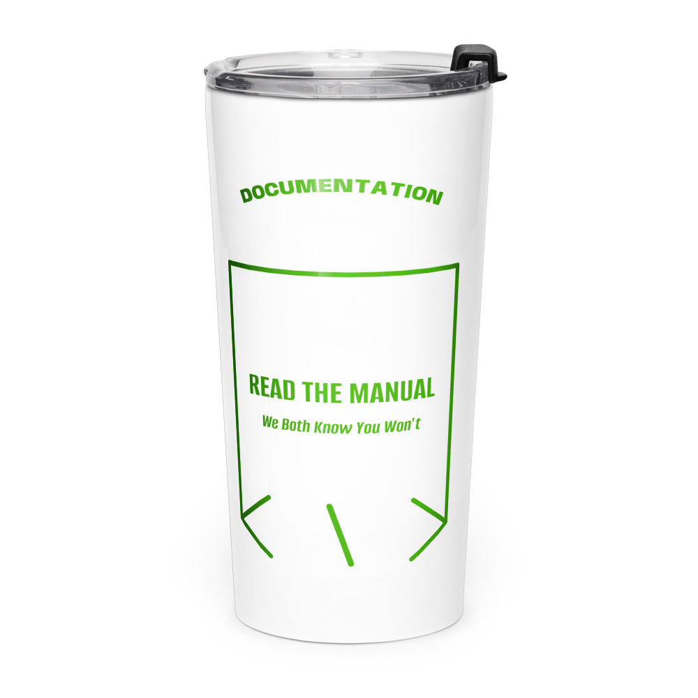 Read The Manual — White Green back mockup (20oz)